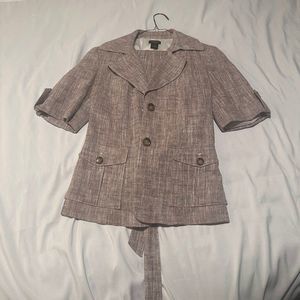 Ann Taylor Tweed Blazer and Skirt Short Sleeve Blazer Lined Size 4P